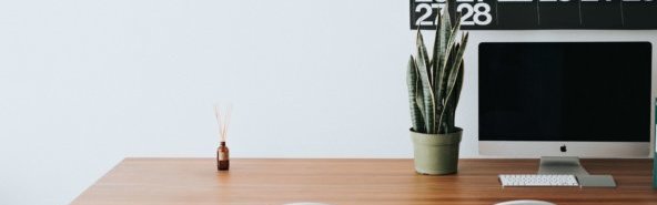 A tidy work from home desk